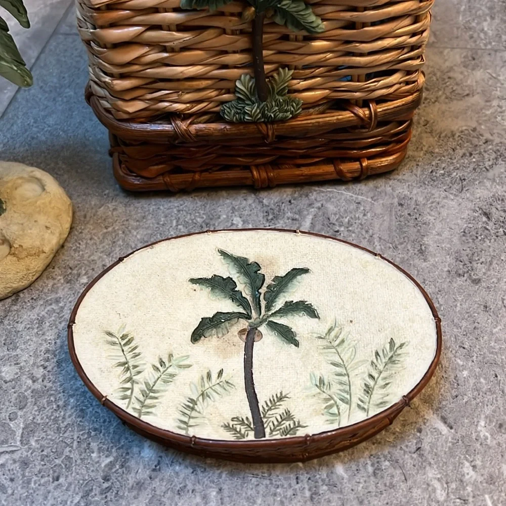 Palm Tree Bath Accessories Set